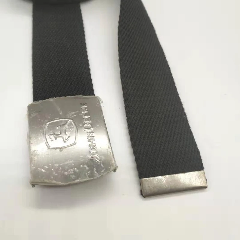 35MM custom LOGO silver belt buckle with black solid color cotton belt