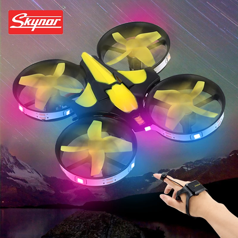 remote control gesture gravity Watch Remote Sensing drone quadcopter dron with light Mini Toy Drone for Kids rc proket aircraft