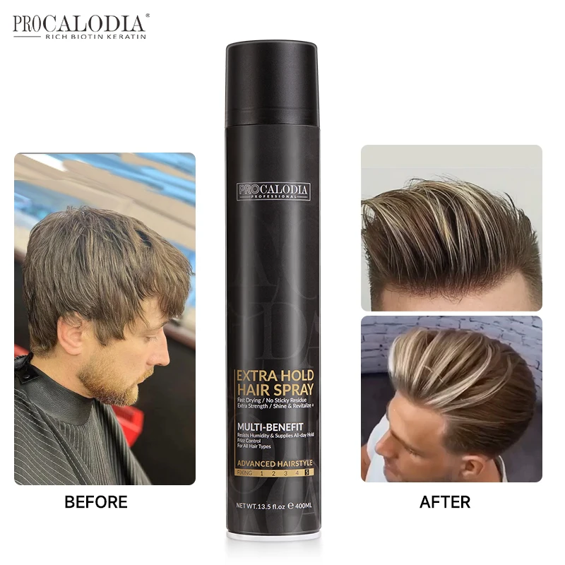 PROCALODIA Private Label Strong Styling Hair Men Fixing Spray Moisturize Barber Hair Fiber Holding Styling Hair Spray