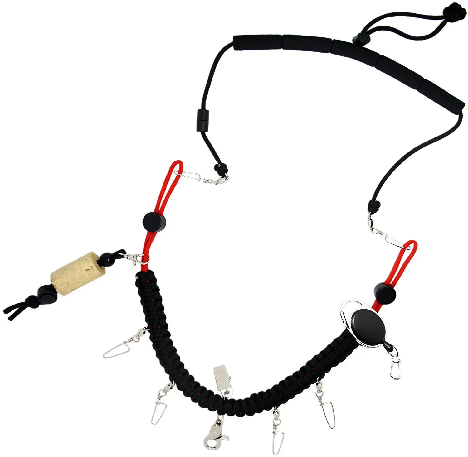 SAMSFX Fly Fishing Lanyard Braided Paracord Neckvest Strap
