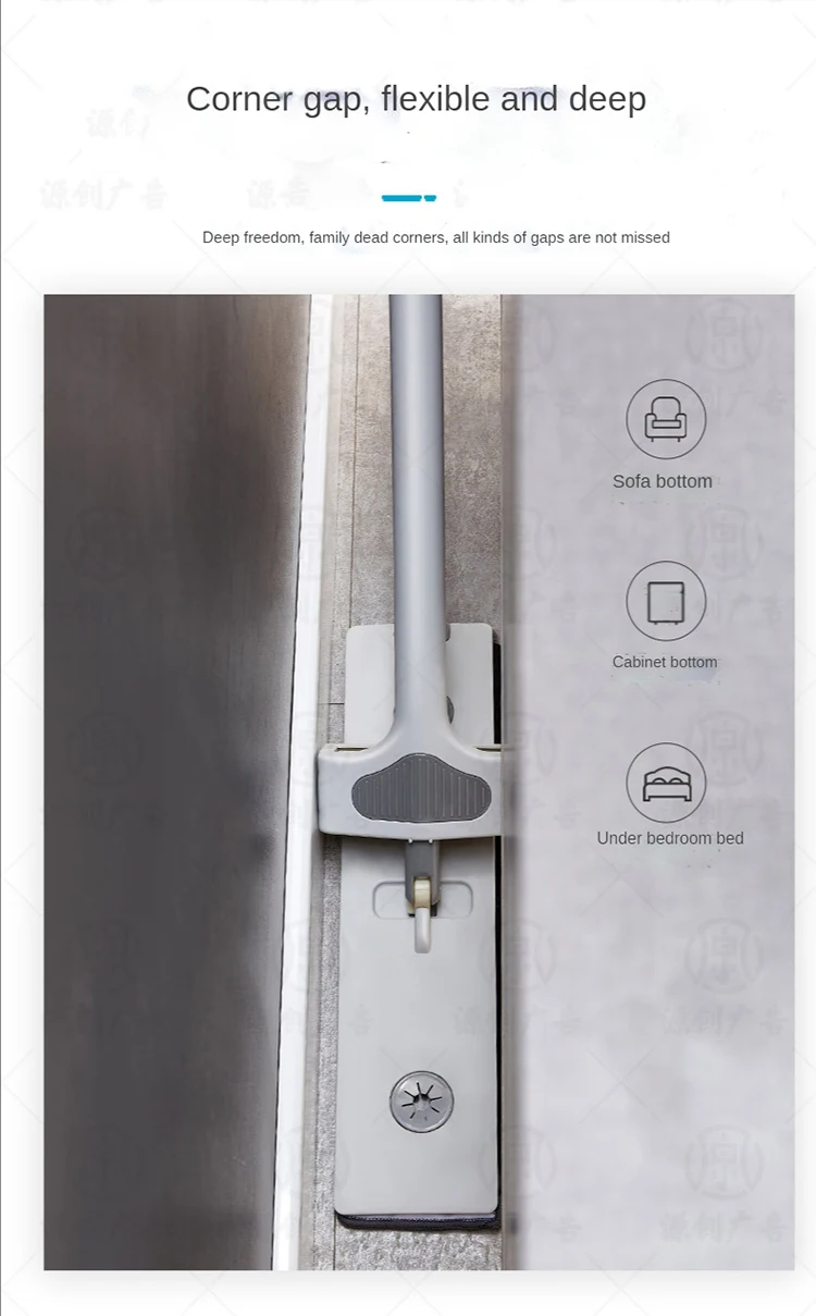 2022 New Hand Free Self-cleaning 42cm Enlarged Panel Mite Removal Disinfection Floor Cleaning Squeeze Flat Mop