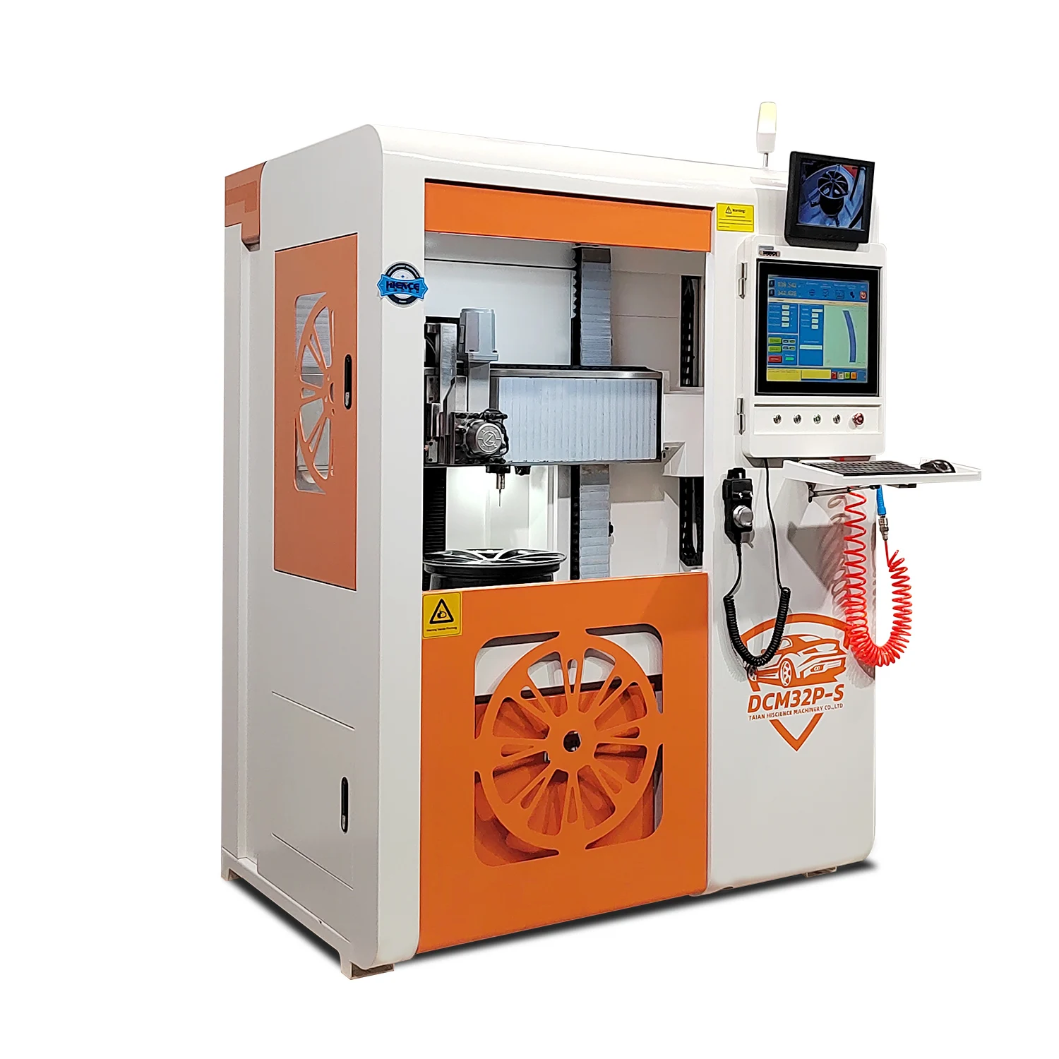 PC vertical alloy wheel repair machine and diamond cut rim polishing machine DCM32P-S