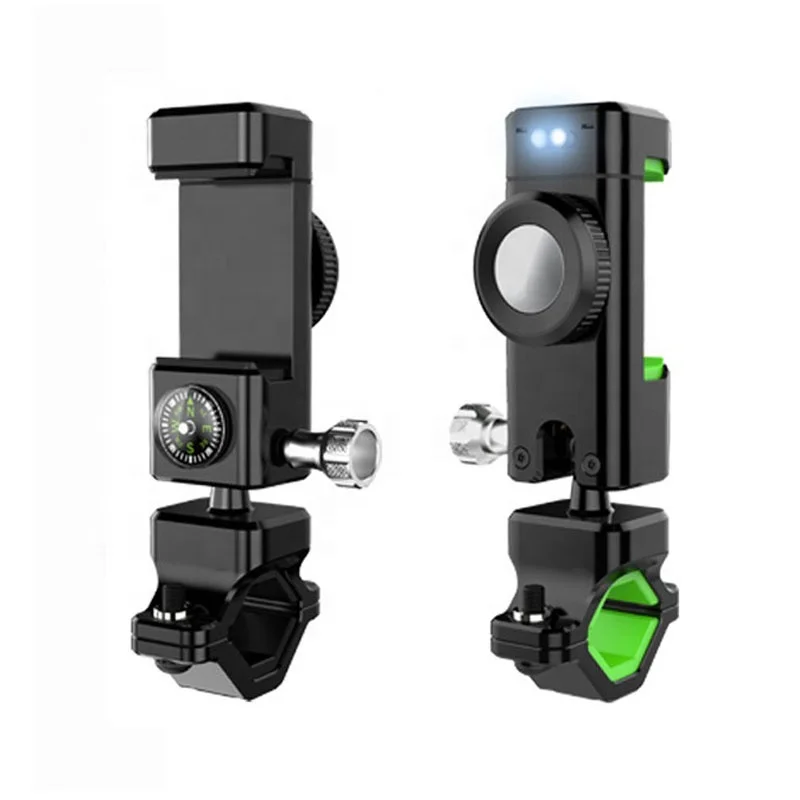 Amazon Hot Selling 360-degree Rotating With Compass LED Lamp Bicycle Mountain Bike Mobile Phone Bracket