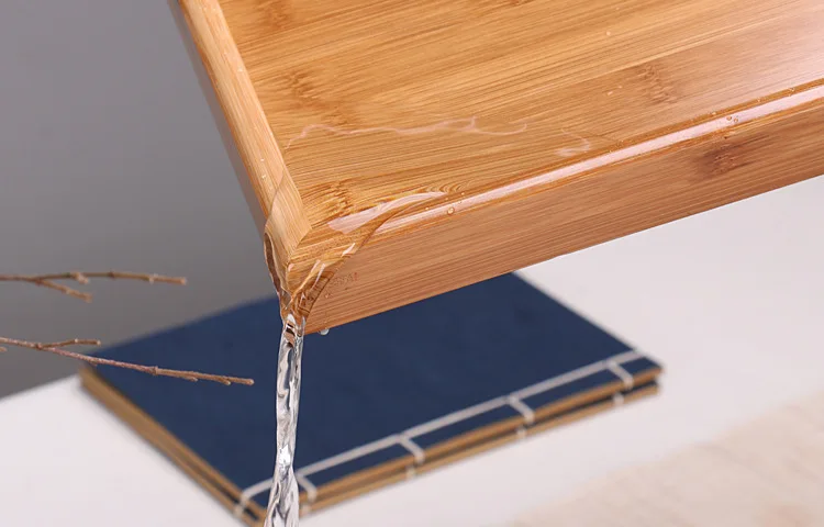 Custom Rectangle Bamboo Tea Serving Tray with Handles