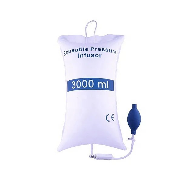 Intravenous IV fluid pressure-injected infusion cuff squeeze system, pressure-infused solution bag pressure device set pump