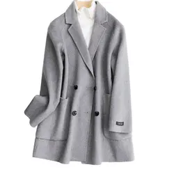 Classic Double Breasted Cashmere Coat Fashion Korea Wool Winter Coat For Women