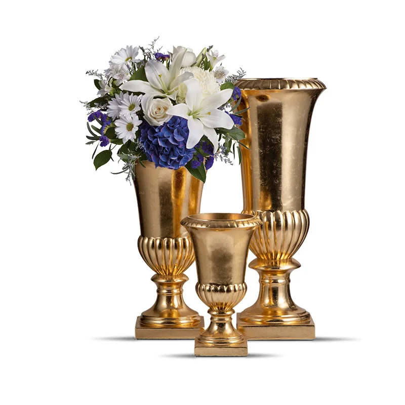 60/90/120cm Trumpet Vase for Wedding Centerpieces Tall Gold Vases for Wedding Centerpieces Factory Wholesale Wedding Vase