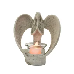 Desert Angel Candlestick Praying Angel Figurine Tealight Candle Holder Resin Crafts Decorative Gift Home Decor