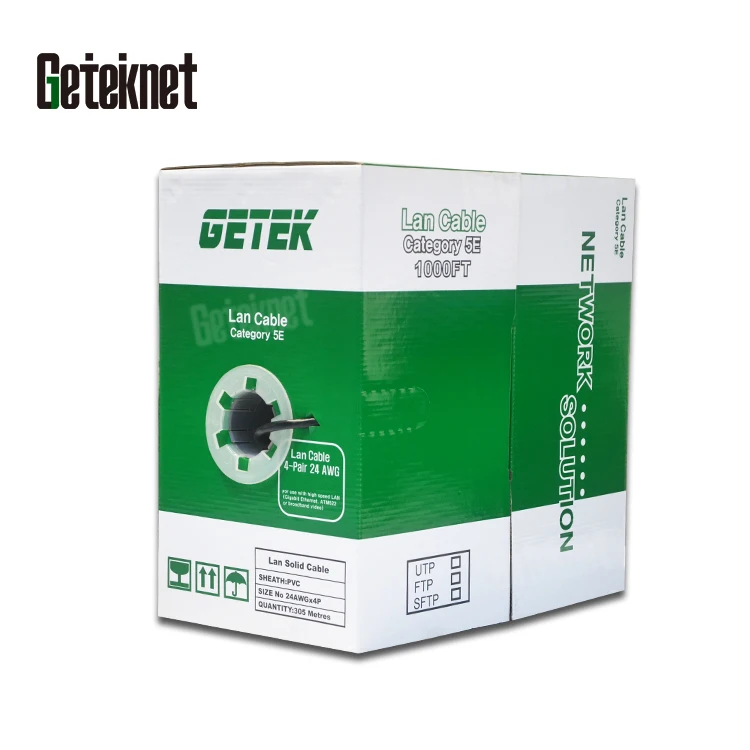 GETEKnet 1000FT 305Meters cat 6 solid cable ethernet cat 6 utp cable internet cable with professional Certificate