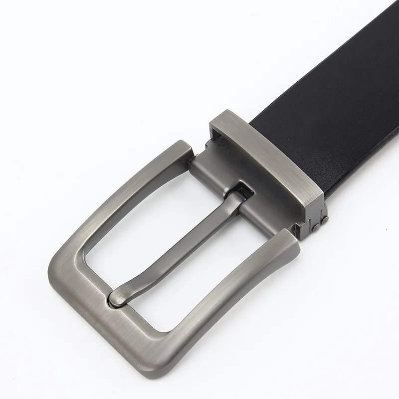Factory Direct Sale Business Pure Real Full Grain Leather Belts Zinc Alloy Pin Buckle Cowhide Leather Genuine Leather Belt