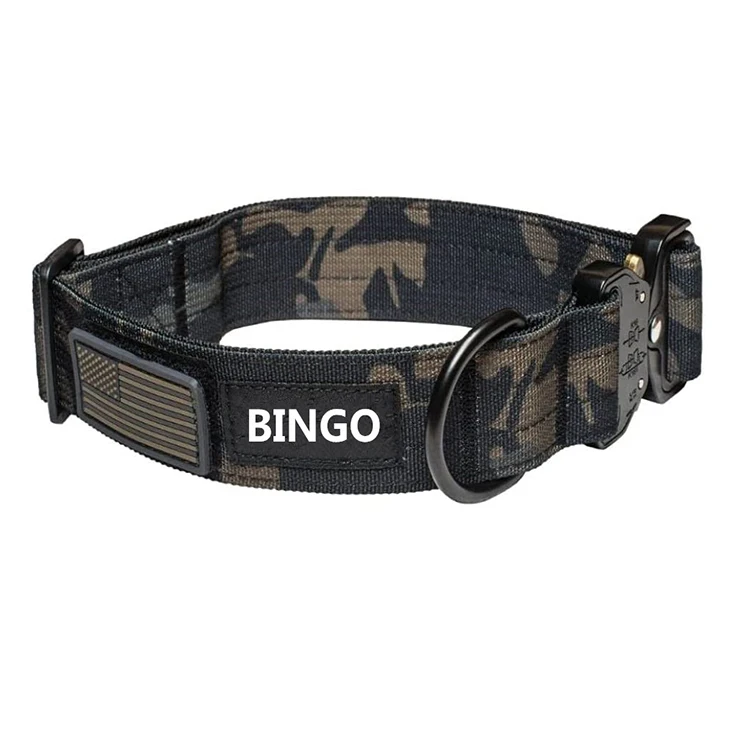 Tactical Dog Collar American Flag Military Dog Collar for Small Medium and Large Dogs