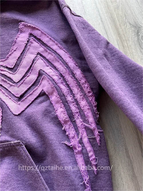 Vintage Washing Color Block Stitching 300 gsm Hoodie Trendy Oversized Embroidery Appliques Boxy Hoodie