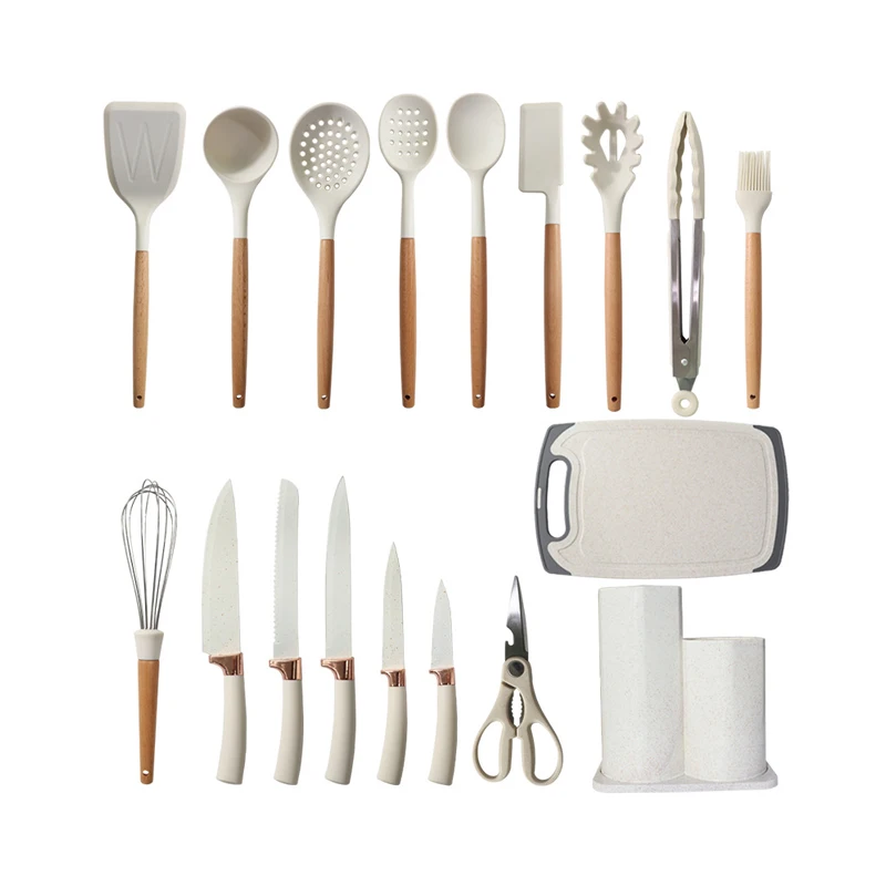 17/18 PCS Silicone Cooking Kitchen Utensils Set Non-stick Silicone Stainless Steel Kitchen Utensil Set