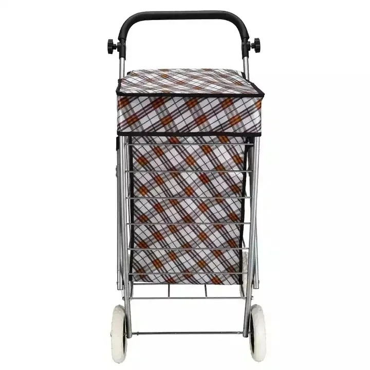Wholesale four wheel Oxford cloth portable shopping cart folding shopping cart bag can be customized LOGO 4 wheel shopping troll