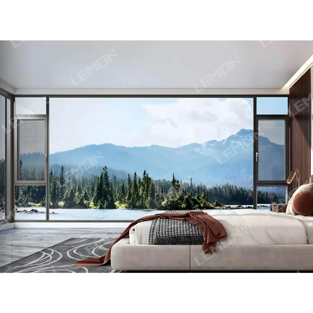 Aluminum Alloy Frame Double Glazed Casement Window Aluminum Security Glass Casement Windows