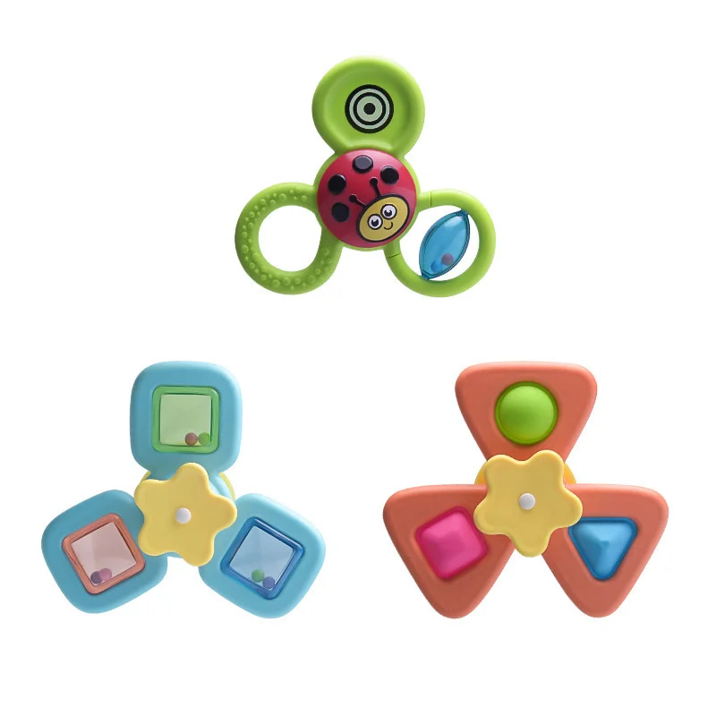 Cartoon Fidget Suction Cup Spinner Toy Summer Infant Silicone Baby Toys Rotating Rattle Educational Montessori Bath Toys_0