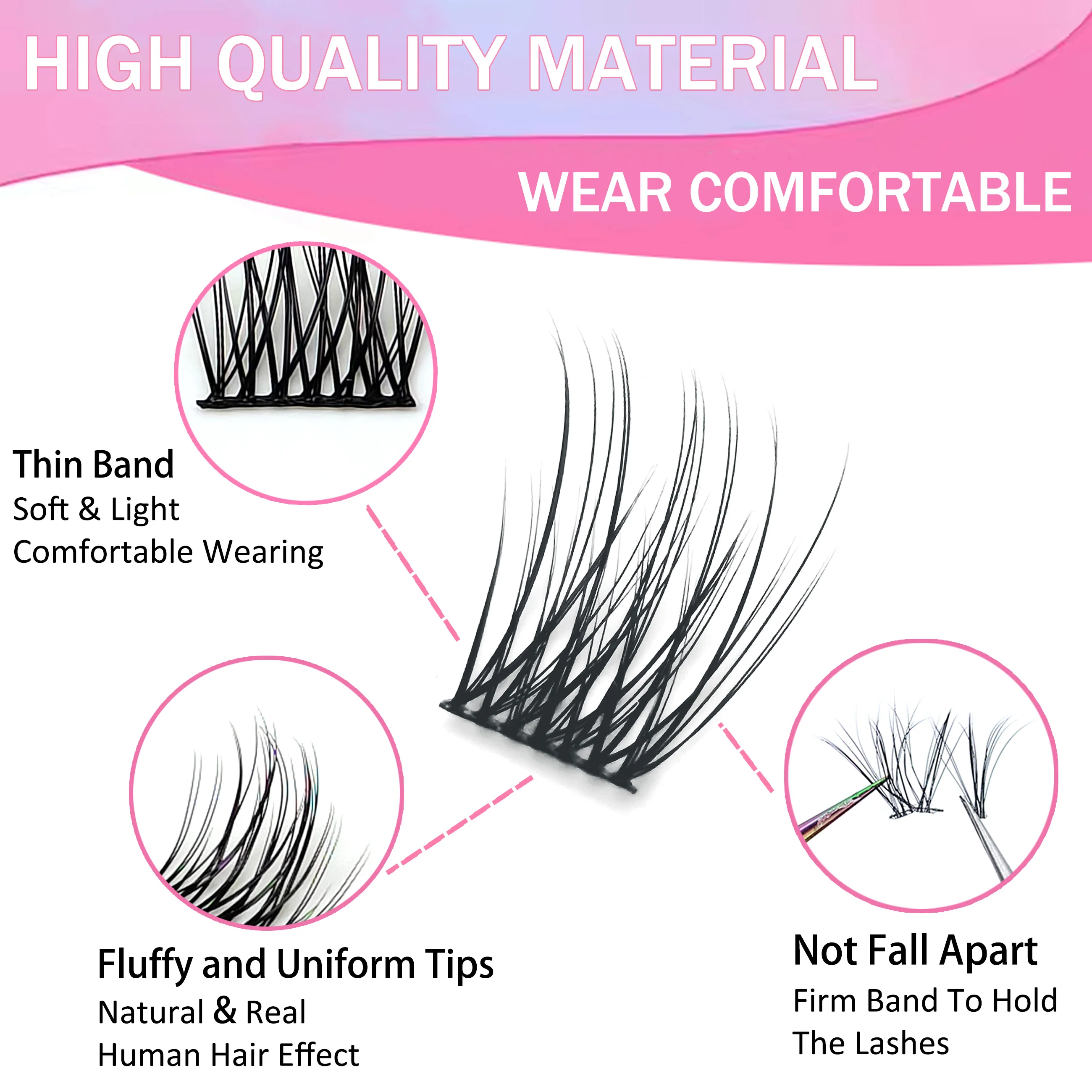 Individual 5D Fluffy Cluster Lashes Faux Mink Eye Lash Clusters DIY Eyelash Extensions