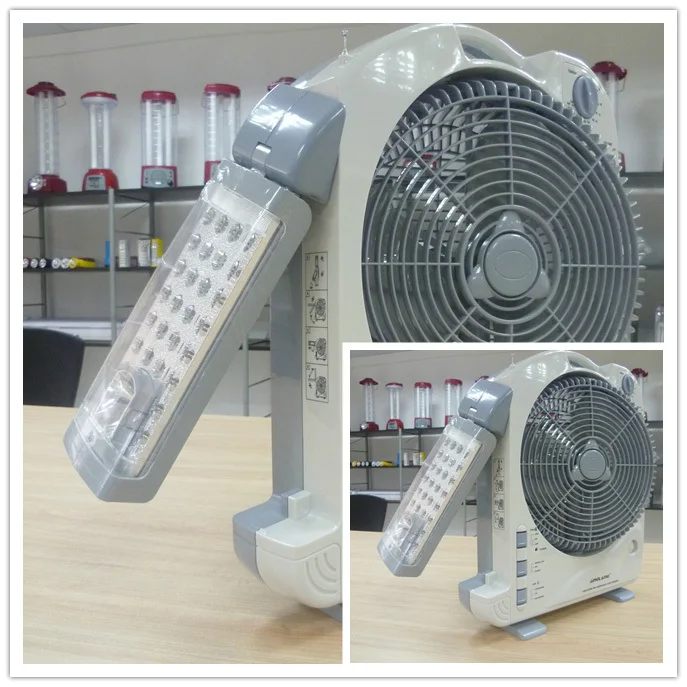 teyoza ac/dc portable rechargeable Battery powered box fan solar power with radio and