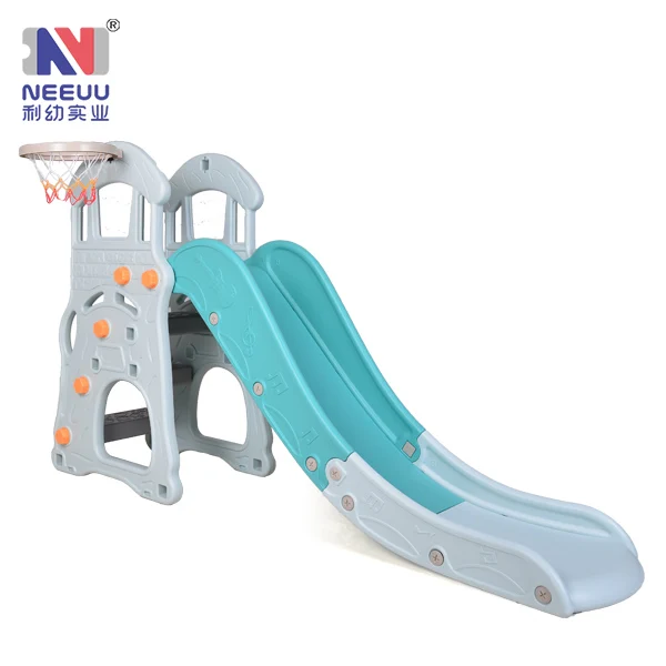 High Quality Plastic Castle Combination Slide And Swing  With EN71-TUV For Kids