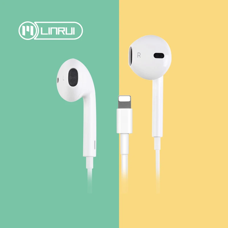 Hot Selling original Ear pod With Lightning Connector For Apple Earphone Wired Headphones For Iphone 7/8/x