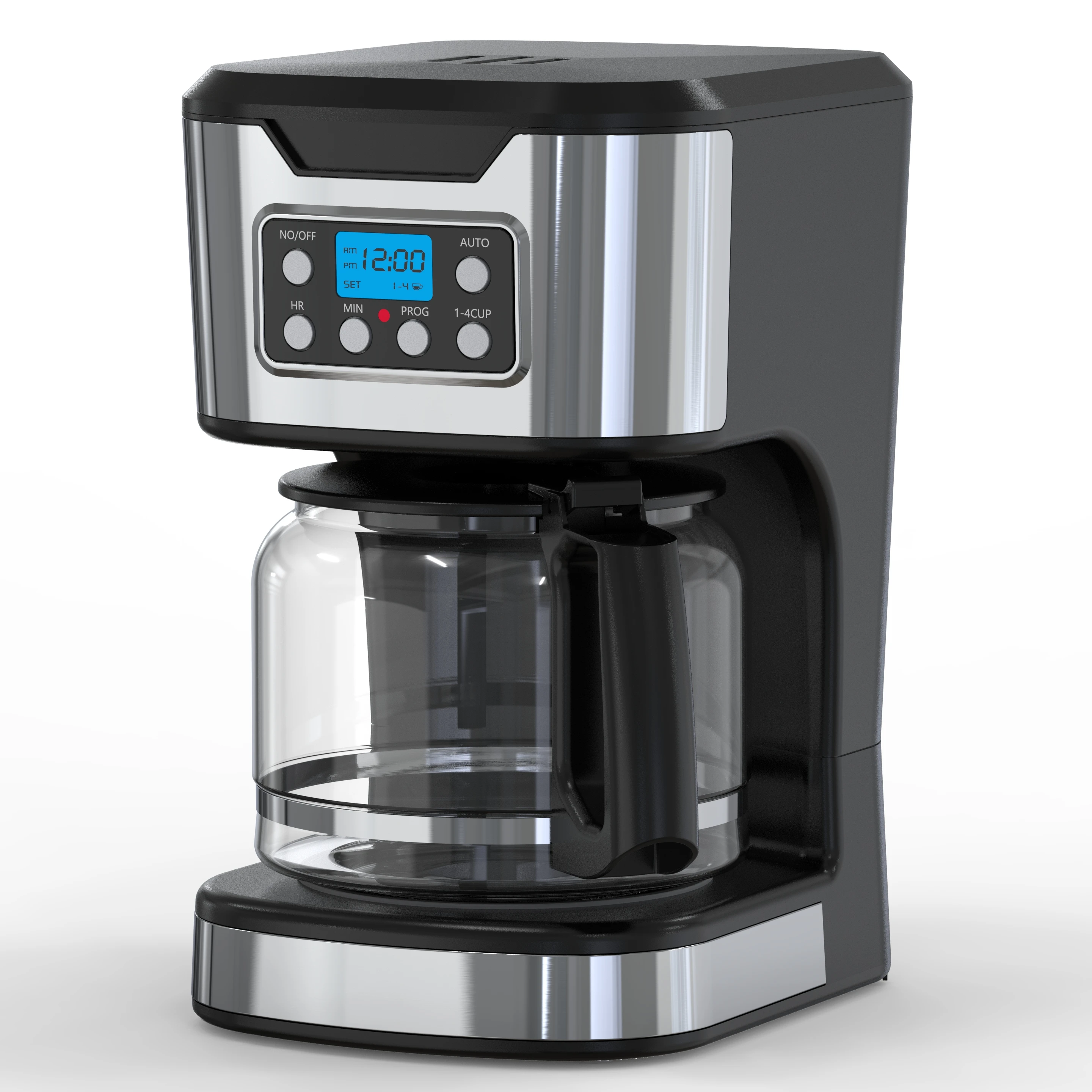 Large Capacity Programmable LED Display Automatic Shut Off Coffee Maker With Digital Timer--1.8L