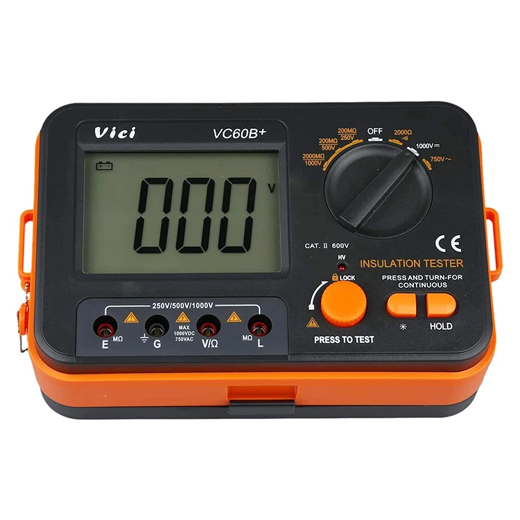 VICI VC60B+ LCD Backlight 1999 Counts Digital Insulation Ohm Tester