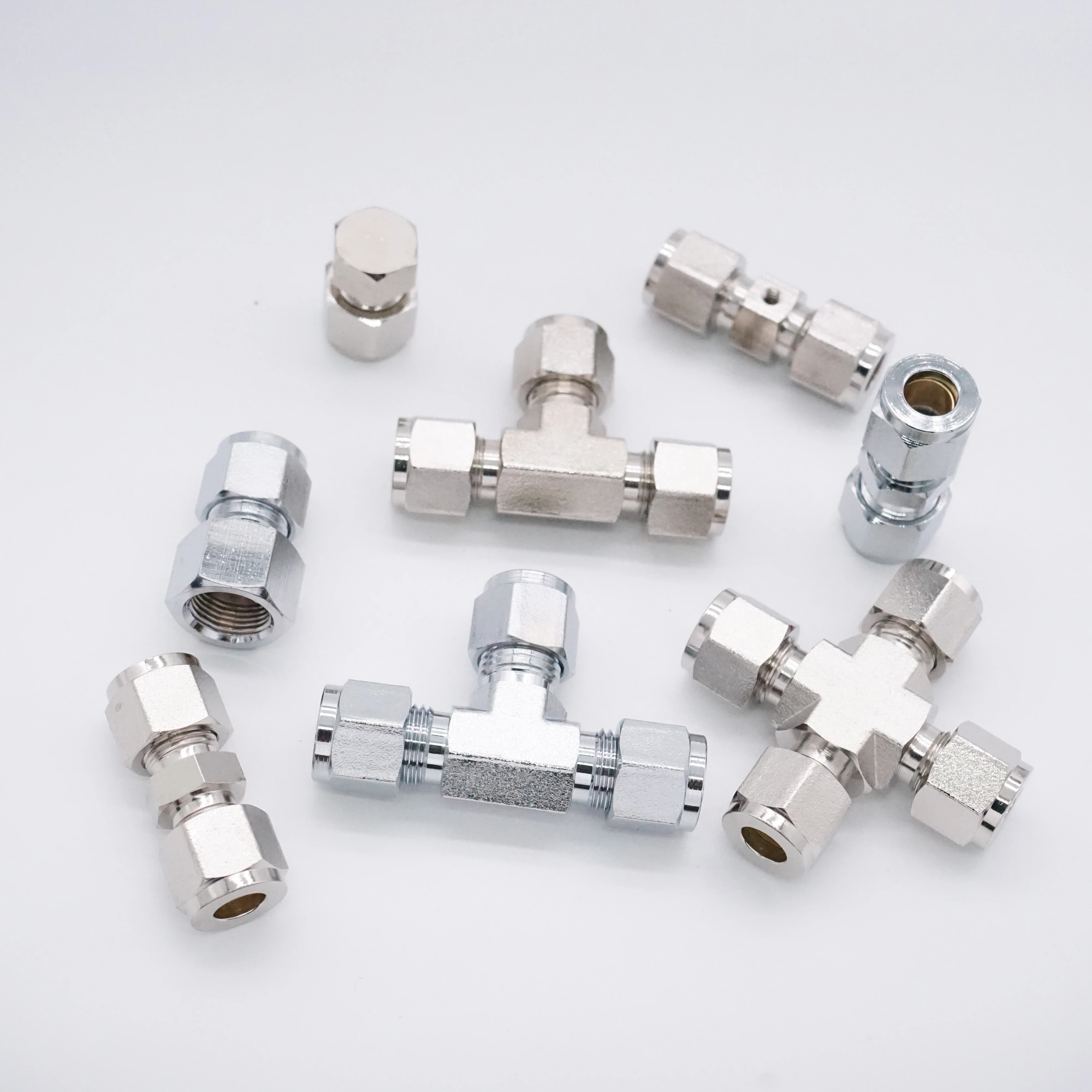 1/8 inch instrument double ferrule compression joint stainless steel pipe joint