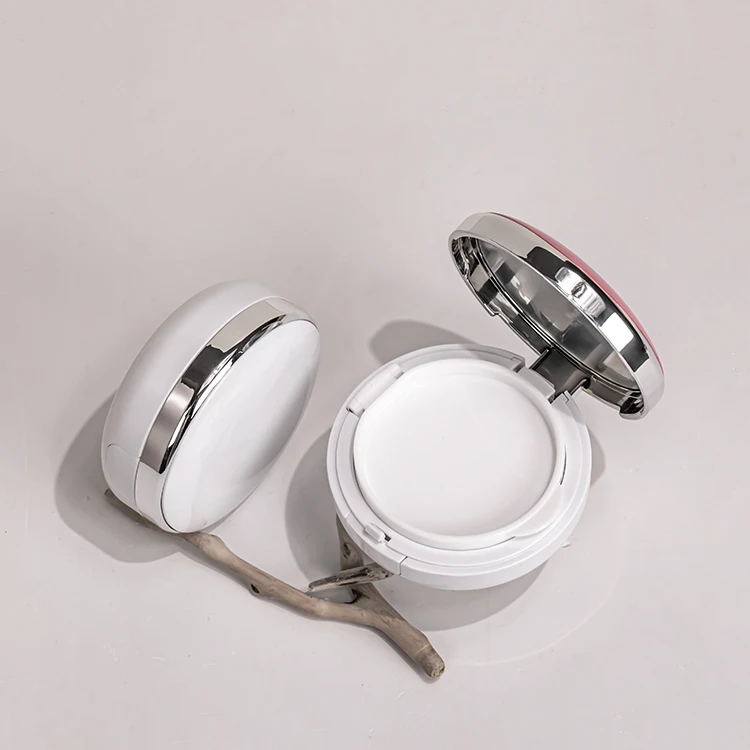 Round plastic air cushion case makeup powder case tools bb cream empty foundation case with mirror