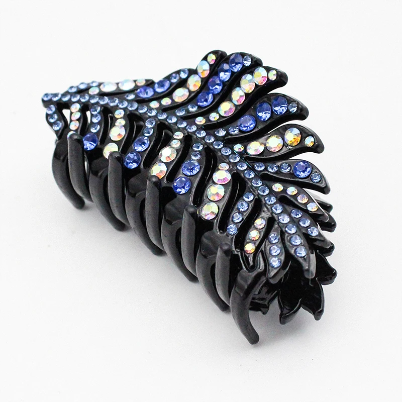Leaves Rhinestone Hair Claw Hairpin Vintage Women Crystal Butterfly Hair Clips Crab Barrettes Fashion Hair Accessories Jewelry