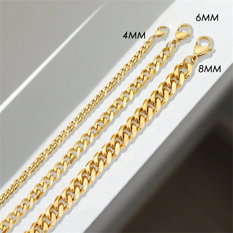 Fashion Stainless Steel Men Curb Cuban Chain Bracelet Women Bracelet On Hand For Couple Unisex Wrist Hand Jewelry Gift Party