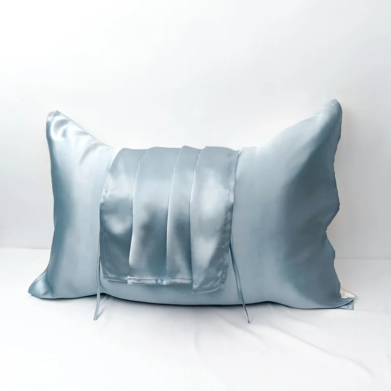 Custom Logo 100% Mulberry Slip Silk Pillowcase 22 Momme 6A Natural Solid Pattern with Gift Box for Home Hotel Hospital Use