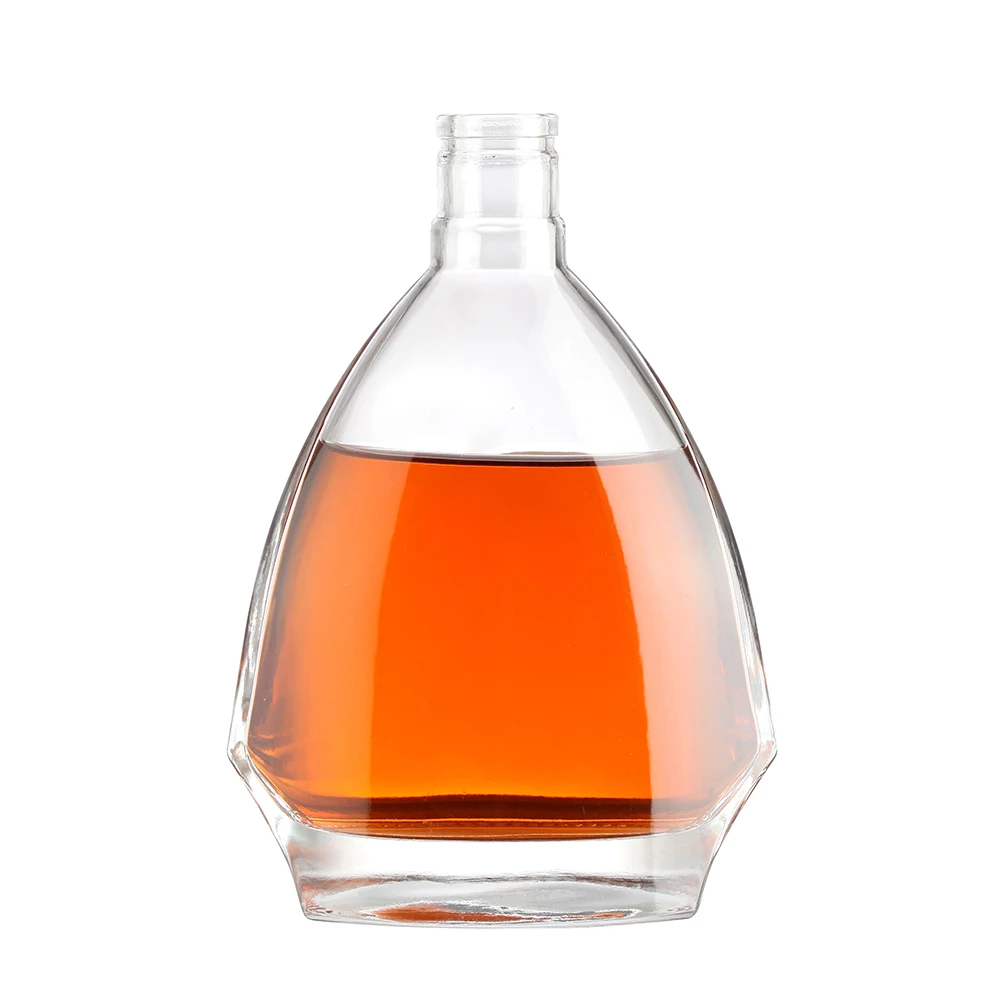 Customized High Quality 750ml Round Triangle Fruit Wine Bottle Tequila Rum Vodka Whisky Cognac Brandy Spirit Glass Bottles