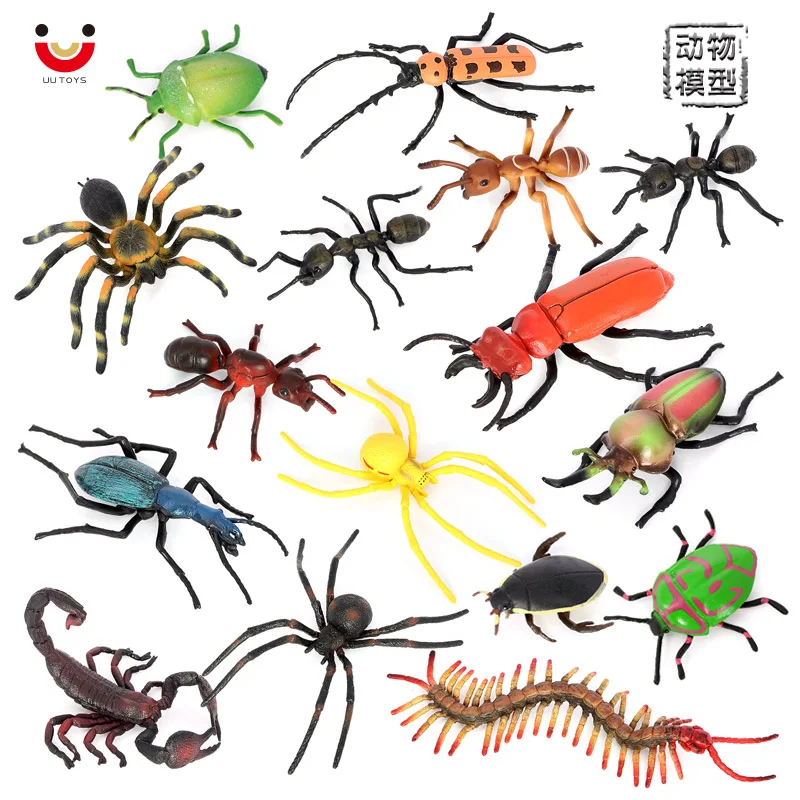 Wholesale Solid PVC Simulation Model Beetle Bee Spider Butterfly Insect Figurines Bug Animal Figurines Toys