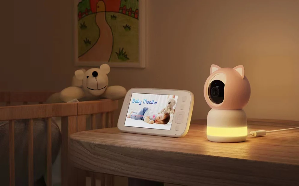 Mobile Control Two Way Audio Soft Night Light&Peaceful Lullabies Baby Sleep Monitor