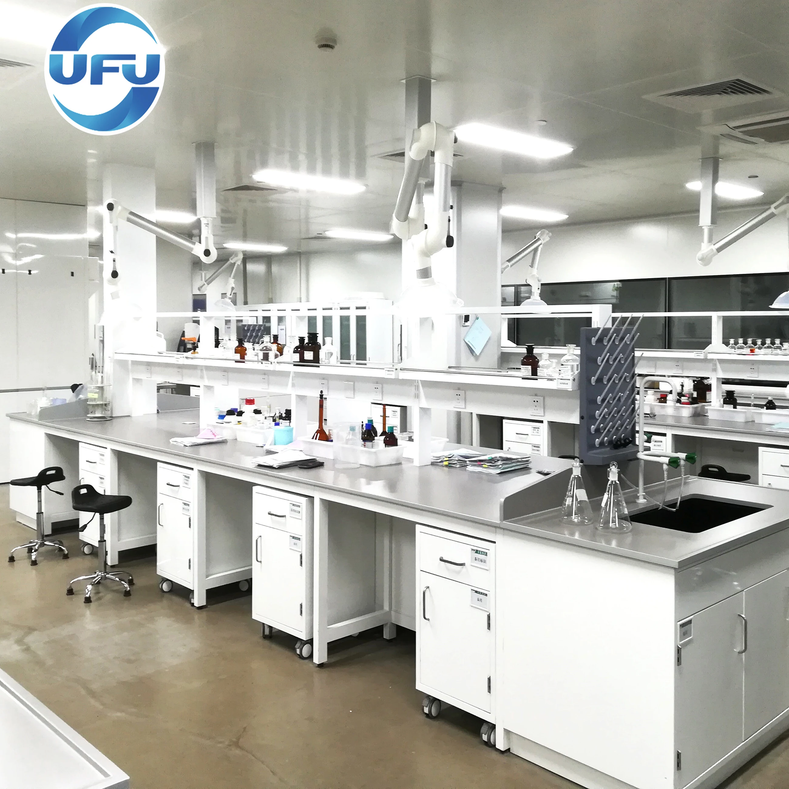 UFU Laboratory Furniture Steel  H Frame  Work bench with Cabinet for Dental University