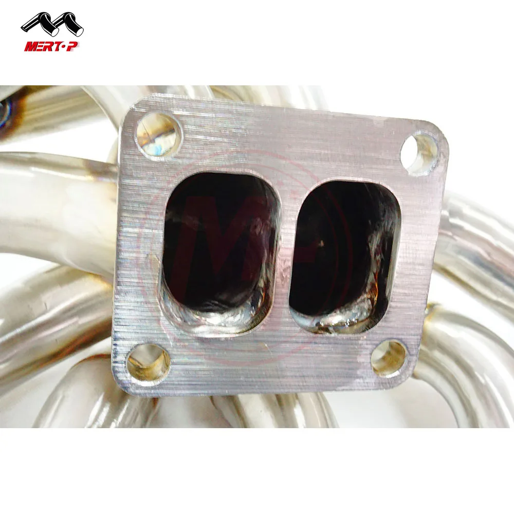 
Mertop SS 304 3mm Exhaust Turbo Manifold for RB20DET RB25DET Skyline 240sx S13 S14 R31 R32 R33 1989-1998 manifold with Waste Gat 