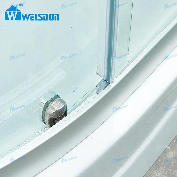 Weisdon Foshan Factory Round Cross Grain Tempered Glass Framed Aluminum Alloy Shower Room