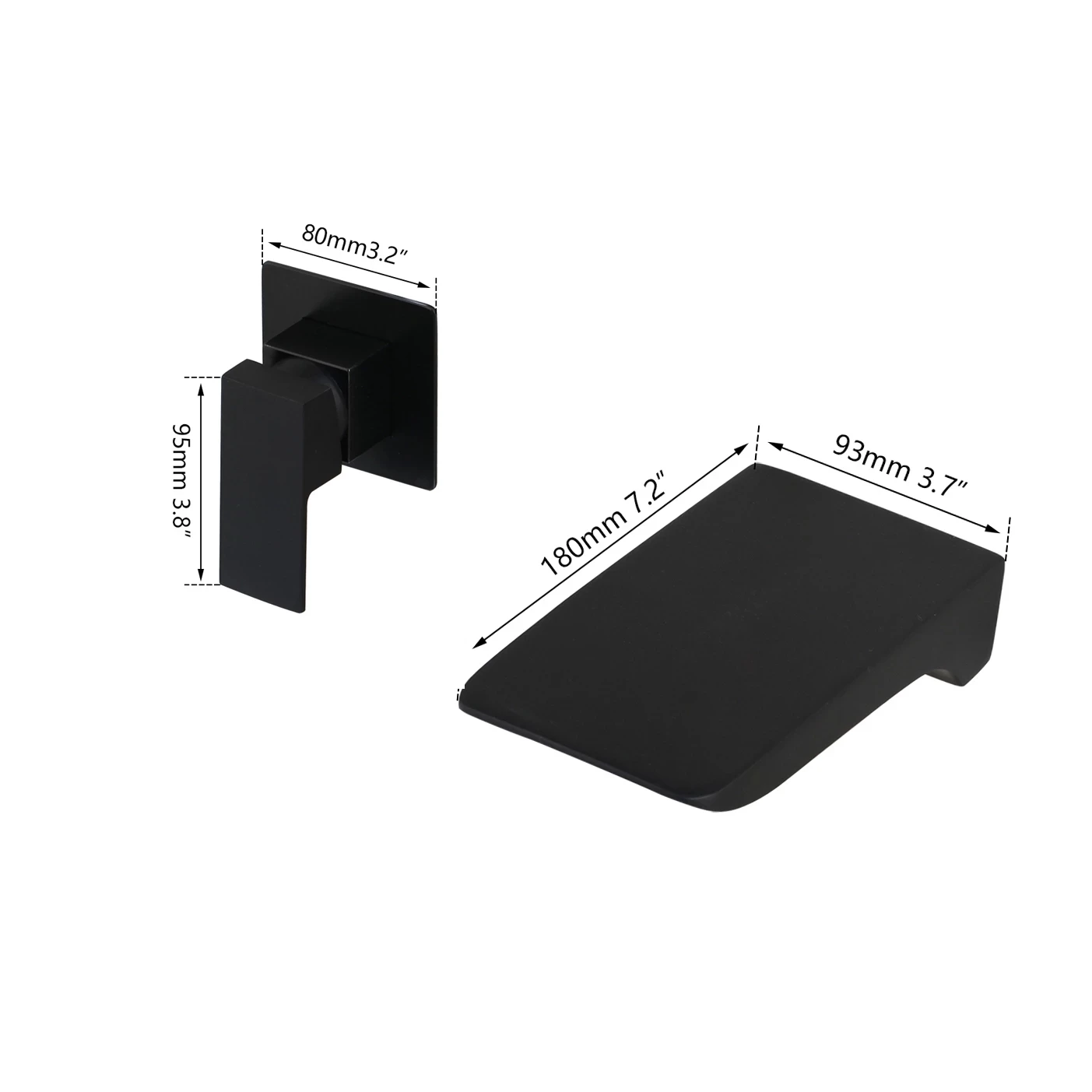 Black Bathtub Faucets Waterfall top mixer black bathroom wall wash basin faucets Wall Mount Widespread Vessel Mixer Tap