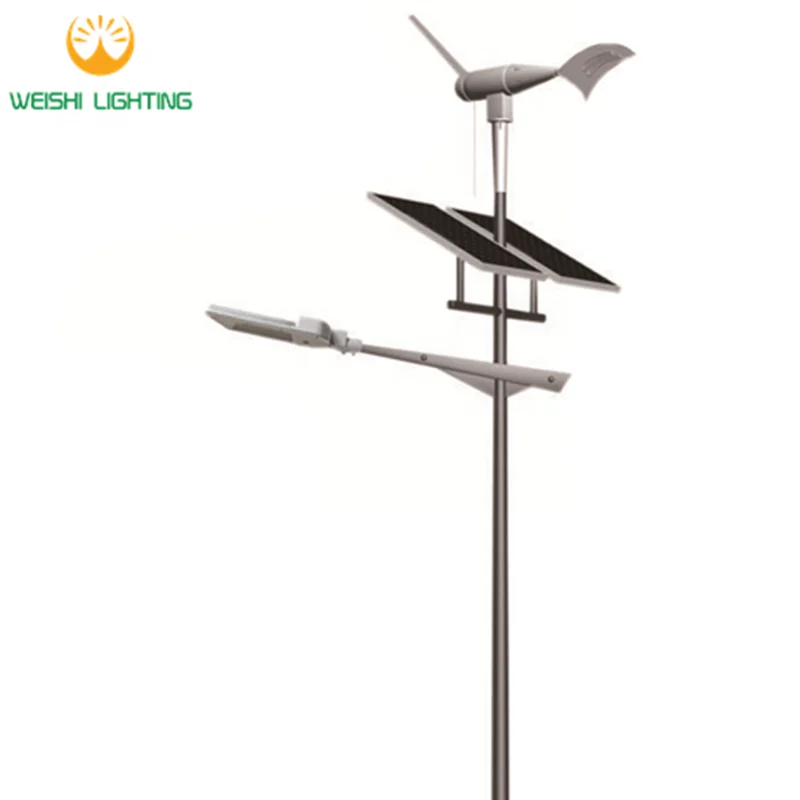 Outdoor IP65 High Power Solar Lithium Battery Powered Street Light Wind Solar Hybrid LED Street Light 80 90 100 120 150 200 watt