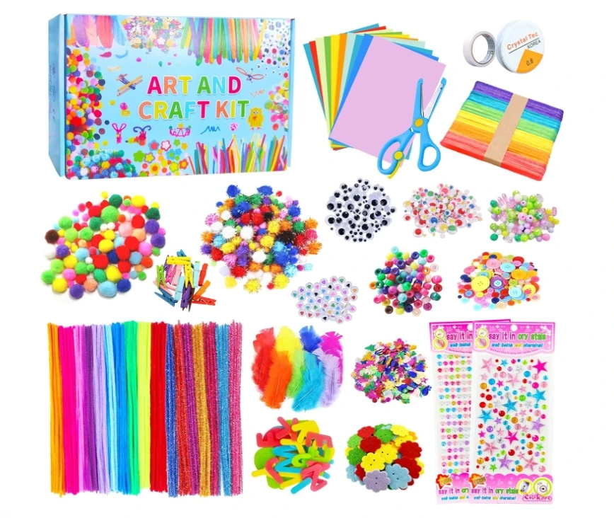 Arts and Crafts Supplies Kit Craft Set for Art Supplies Great for Preschool, Homeschool and Kindergarten DIY Crafting Projects