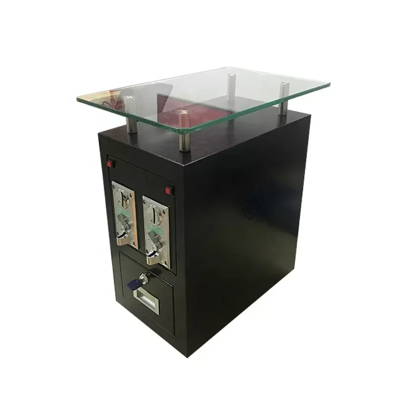Customizable Count Accurately Timer Control Box Double Coin Acceptor With Glass Board For Massage Chair Laundry Room