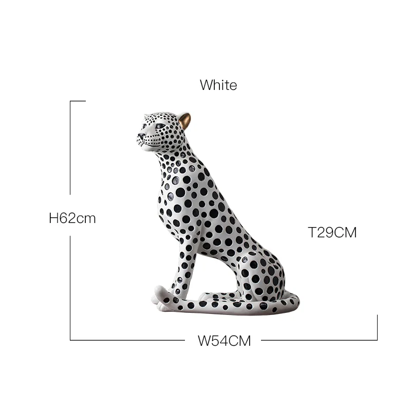 Home office resin craft sculpture decoration fiberglass animal leopard statue for sale