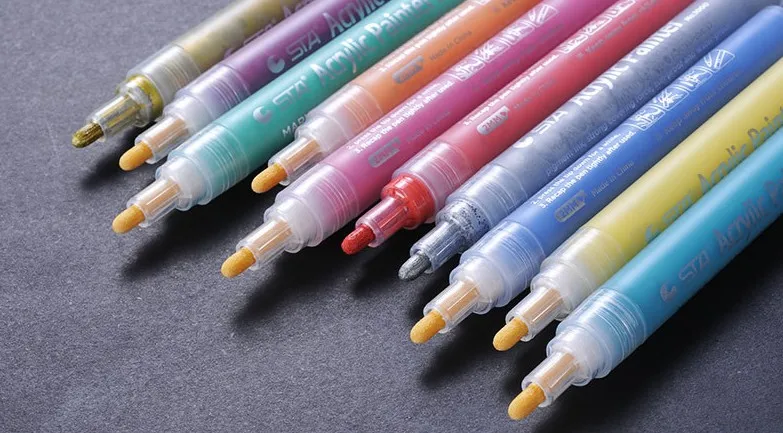 12 / 24 Colors/Set STA Acrylic Marker Pen For Glass Ceramic Art Painting Pen