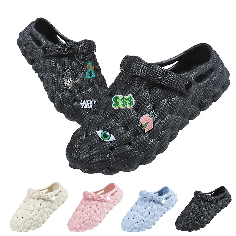 TikTok Hot Pillow Cloud Men  Outdoor  Massage casual lychee bubble shoes summer women beach slides slipper sandals 2023