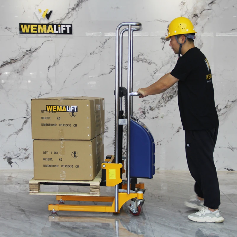 BDDJS manual stacker 400kg hand manual pallet operated stacker hydraulic lift
