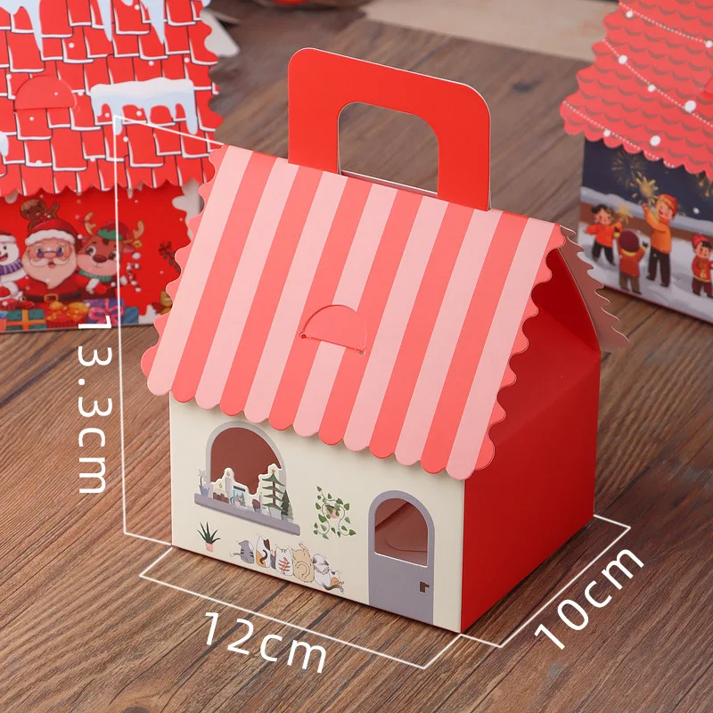 2024 New Year European Christmas Gingerbread House Candy Biscuit Box Christmas Roll Candy Chocolate Packaging Box