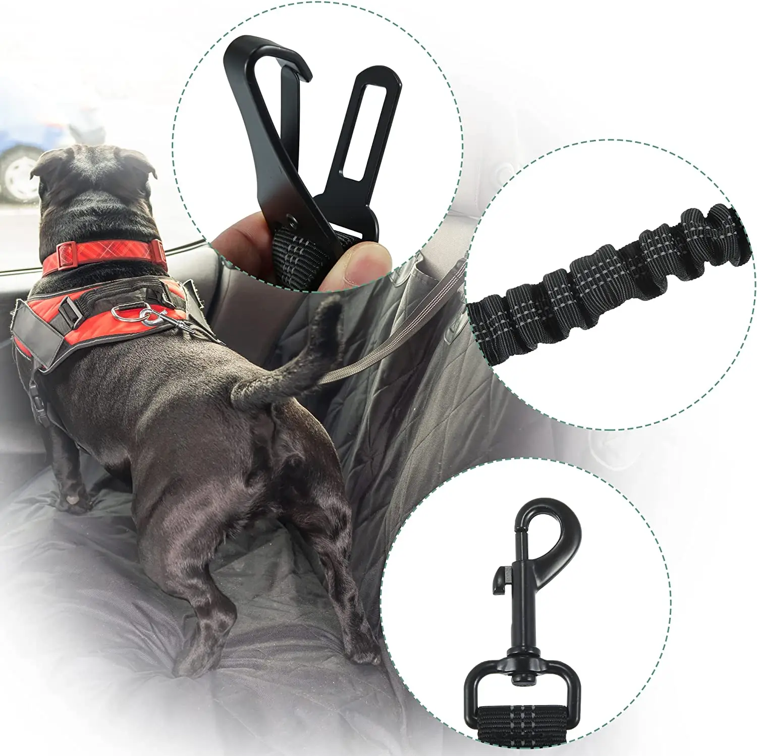 Reflective Adjustable  custom Pet Dog car Harness with Easy Control Training Handle for  Dogs