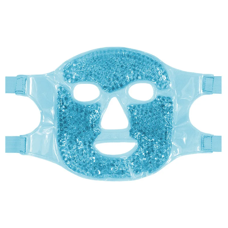 Cooling Ice Face Eye Mask with Soft Plush Hot and Cold Therapy Full Face Gel beads Ice pack Mask face care