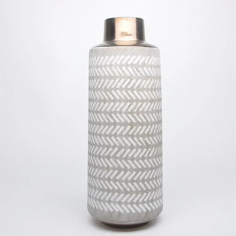 New metallic glaze home decoration accessories modern luxury vases home interior decor for home decor