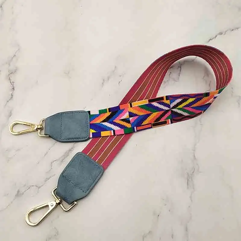 Camera Replacement Adjustable Nylon Webbing Canvas Strap Guitar Inspired Cross Body Strap Geometric Pattern Bag Strap